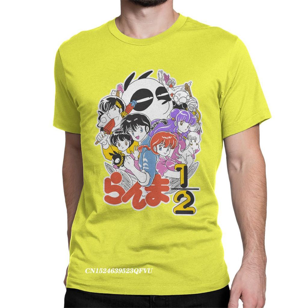Awesome Ranma 1/2 Anime Changing Warrior T-Shirts Men Round Collar Pure Cotton Tshirt Harajuku Tees Adult Tops