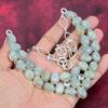 Aquamarine 925 Solid Sterling Silver Necklace with Adjustable Chain, Handmade Gemstone Jewelry Necklace For Memorial Day