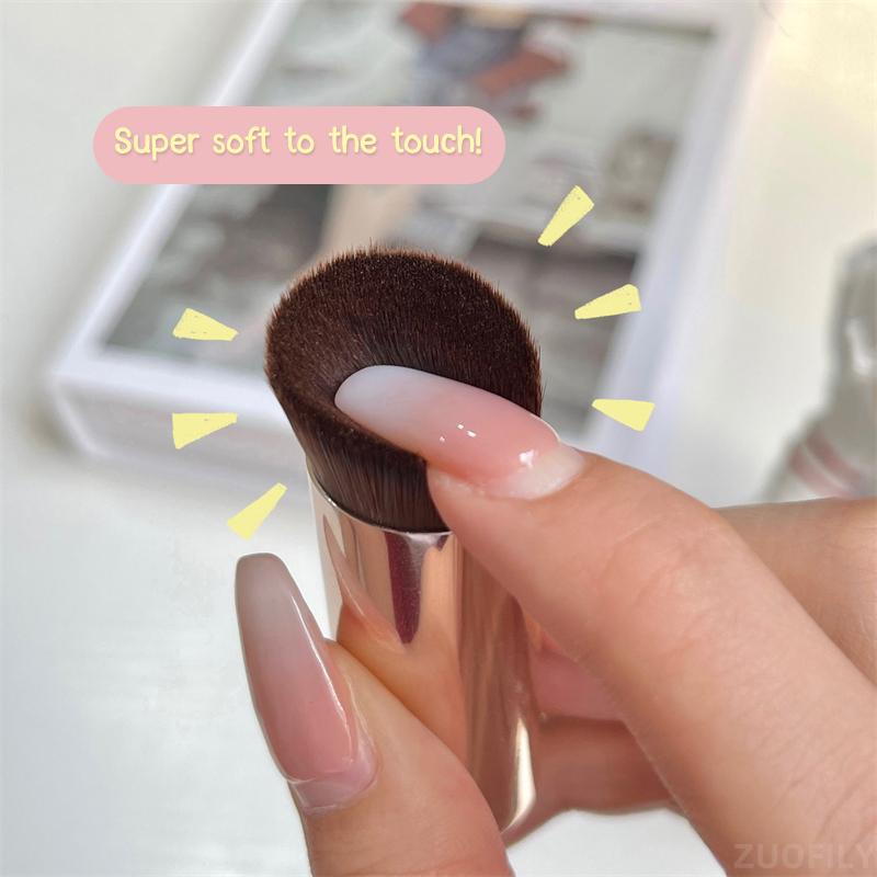 1 stück Tragbarer Foundation-Pinsel Make-Up-Pinsel Abgeschrägte Oberseite Für Flüssige Creme Und Puder Kontur Polieren Blending Concealer Gesichtspinsel