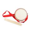 Portable Kids Drum with Mallet and Strap Traditional Chinese Drum Wood Toy