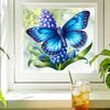 Watercolor Butterfly Pattern Window Sticker, Transparent Electrostatic Adhesion Glass Decal, Waterproof Scratch-Resistant Decorative Film
