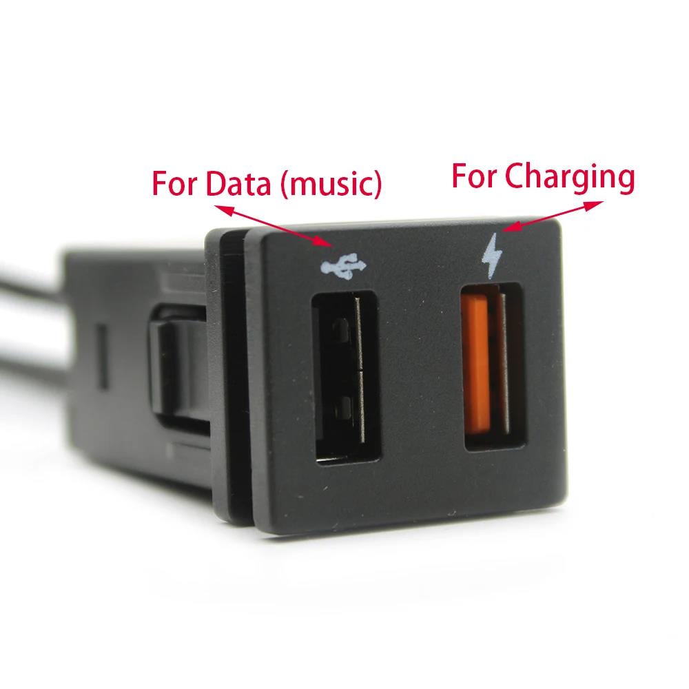 12/24V Car USB Socket QC3.0 Car Charger Mobile Phone Quick Charge Power Adapter For Toyota RAV4 Wildlander Corolla Accessories