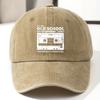 Old School Cassette Tape Baseball Cap Adjustable Polyester Retro Music Print Casual Summer Unisex Hat