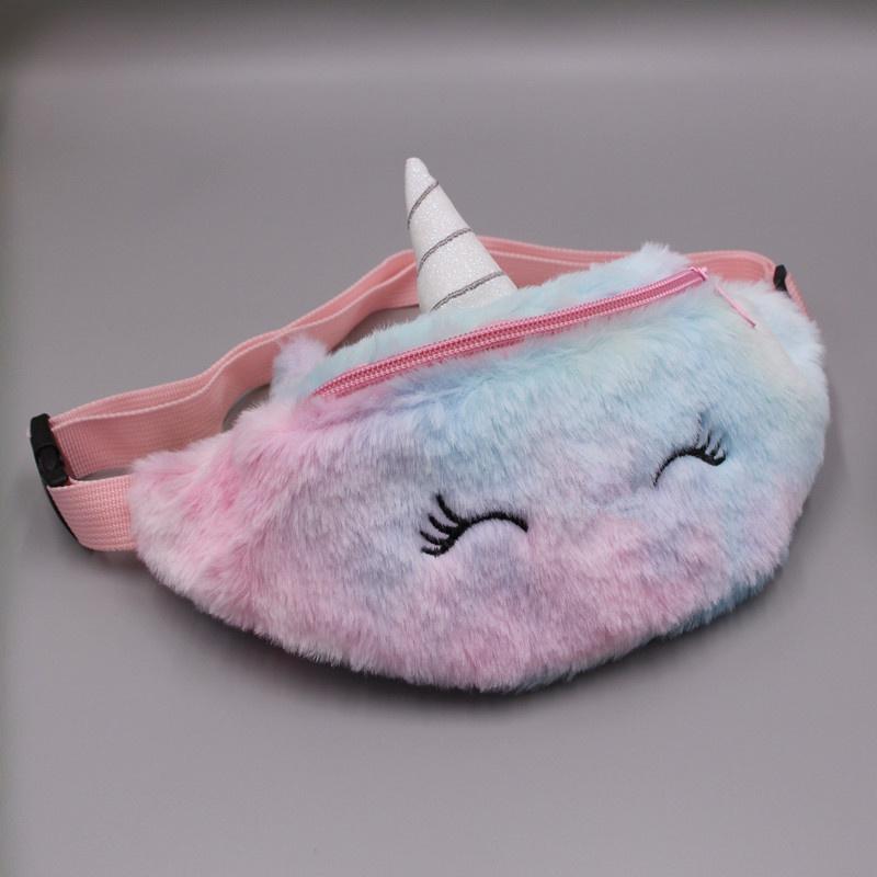

Medium-sized Unicorn Cartoon Crossbody Bag Plush Material Shell Shape StyleE
