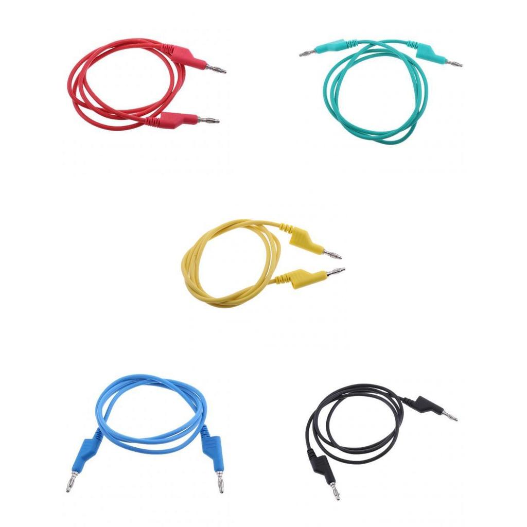 5Pieces Banana to Lead , 4mm Stackable Plug Silicone Test Cable for Multimeter,