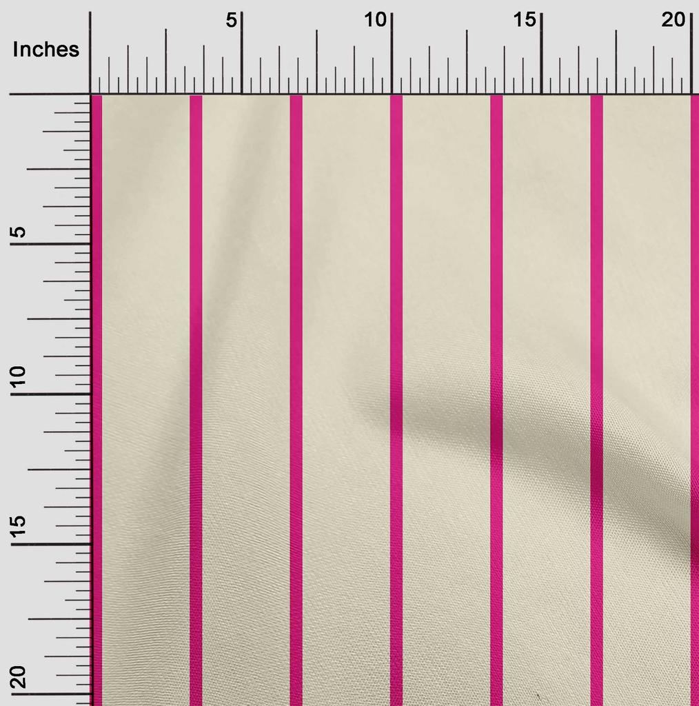 oneOone Cotton Flex Baby Pink Fabric Pin Stripe Dress Material Fabric Print Fabric By The Yard 40 Inch