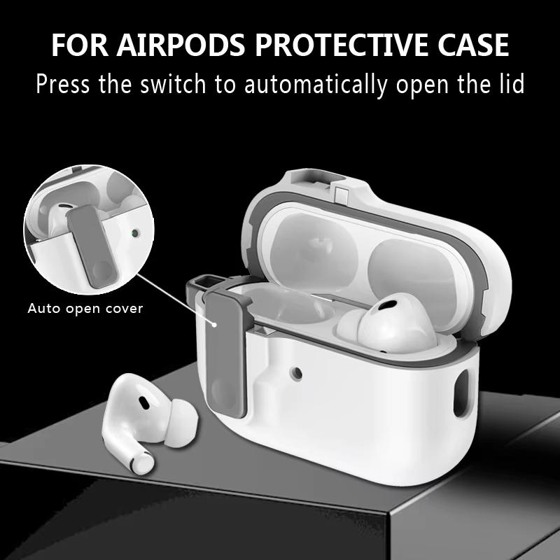 Automatic Switch Secure Lock Case Compatible AirPods Pro 2nd 1st Generation Protective Cover with Apple Air Pods 3 2 Case