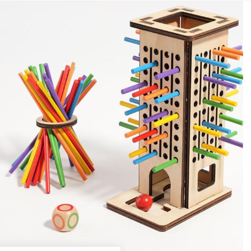Pull Out Stick Game Toys Colorful Wooden Stick Board Games Parent-Child Interactive Puzzle Toys