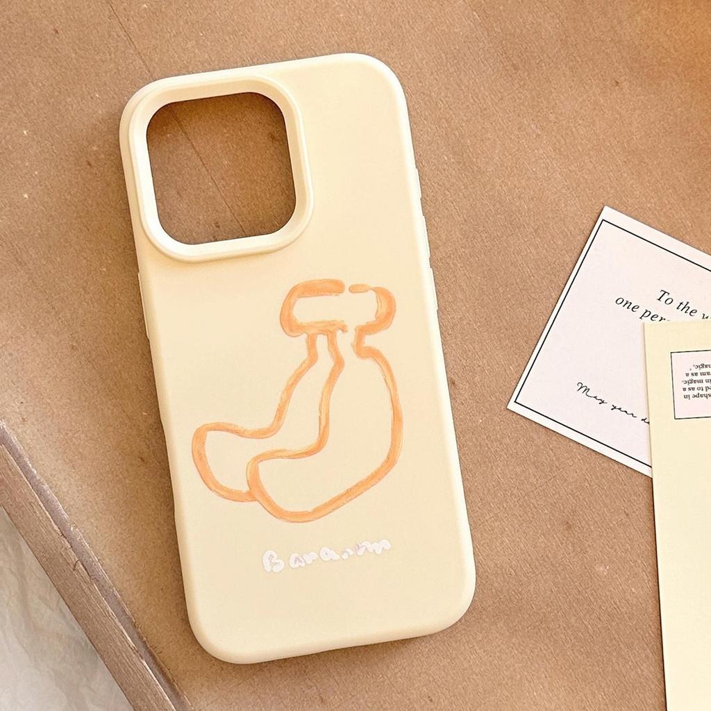 Creative Line Fruit Suitable for IPhone Apple 17Pro Mobile Phone Case 15/16 Glutinous Rice 13 Liquid 12 Simple 14