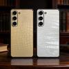 Krokodilleder Handyhülle Für Samsung Galaxy A13,21s,22,31,32,52,53,71,72,73,Weiche Schwarze Hülle