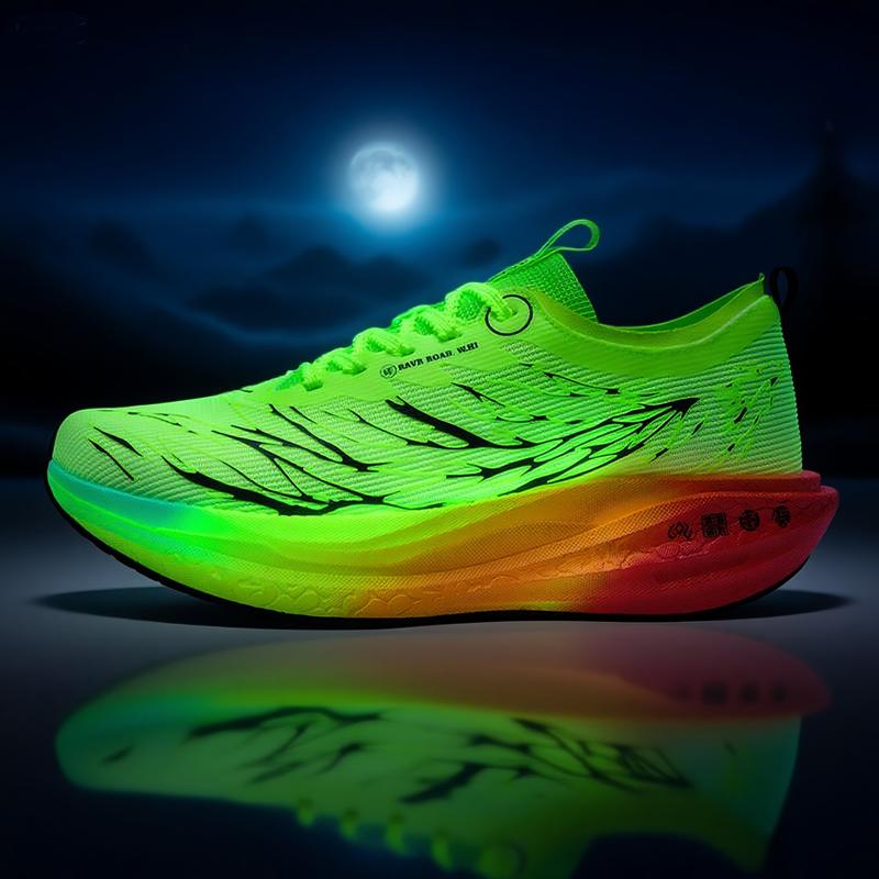 Heren sportschoenen voor hardlopen zijn veilig, trendy voor nachtelijk hardlopen, veelzijdig en lichtgewicht voor zowel mannen als vrouwen 41 fluorescerende groene kleur