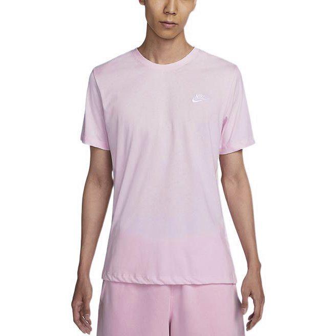 Nike T Shirts Men's Pink Crew Neck Moderate Straight Fit AR4999-665