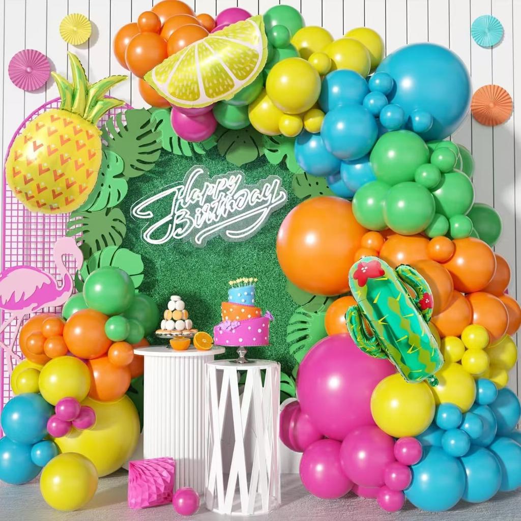 120 Piece Strawberry Balloon Wreath Set With Heart Latex Balloon Polka Dot Balloon Party Wedding