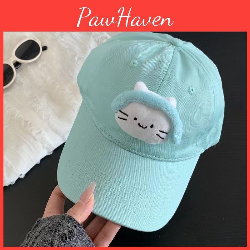 Charming Style Cartoon Cat Ear Baseball Cap Trendy Sunshade Hat For Girls In Colors Vibrant