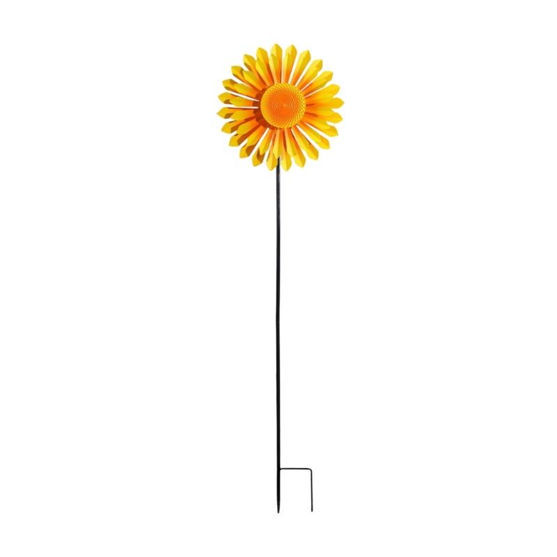 Flower Wind Spinner Windmill Toy Decoration Handheld Pinwheels Decoration Colorful Flower Sculpture For Backyard