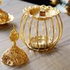 Arabian Gold Incense Burner Indoor Candles Essential Oils Aromatherapy Lamp Sandalwood Iron Incense Burner Home Birdcage Shape