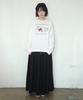 RONRON Sweat Pleats Long Skirt Black