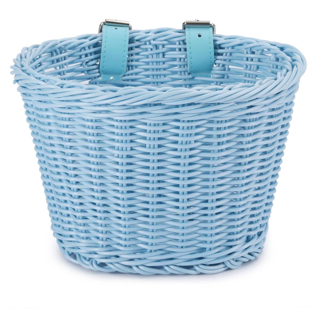 Colorful Woven Rattan Bike Basket for Children's Bicycle - Washable Frame Accessory