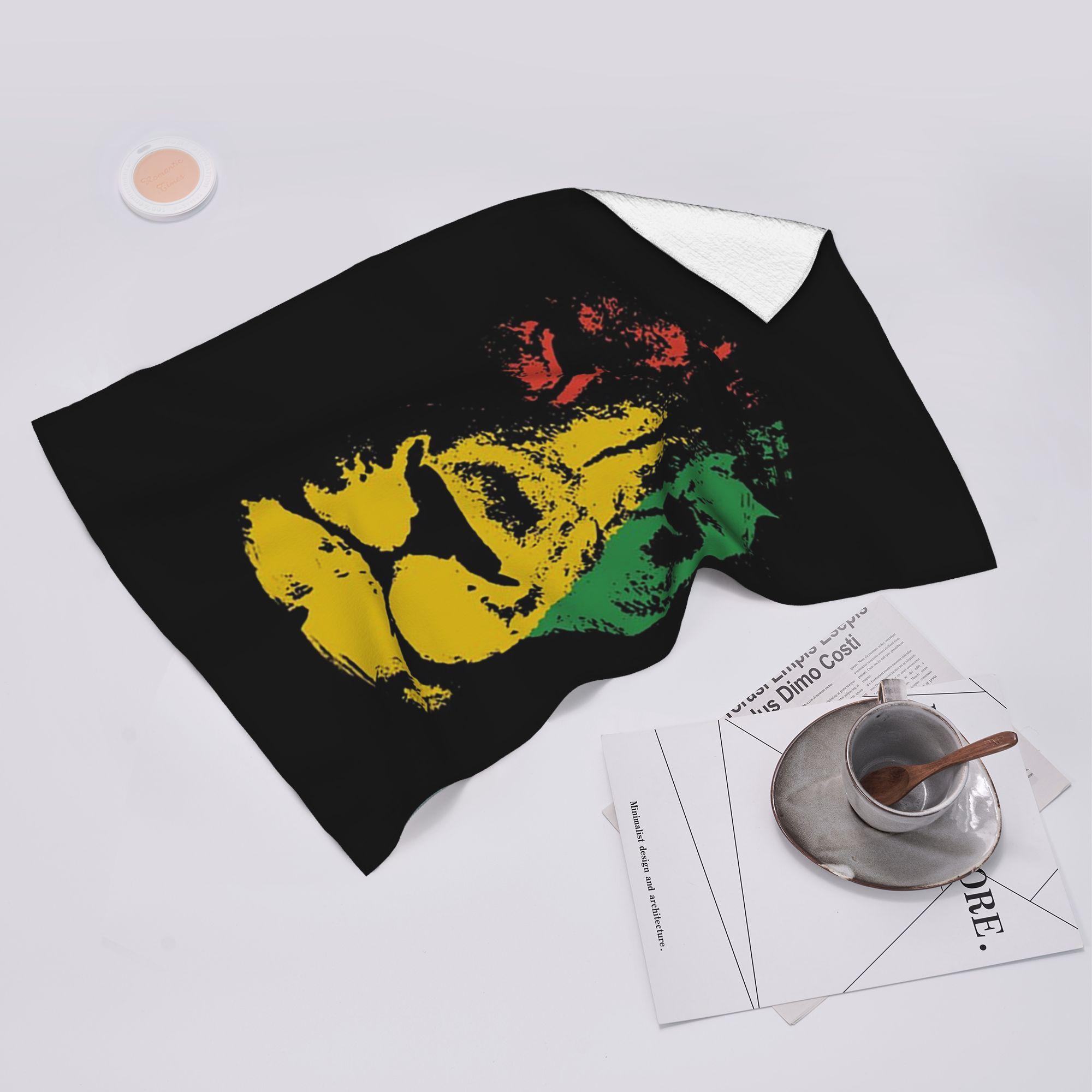 Ka Chen Muxi White Rastafarian Flag Lion Soft Face Towel Quick Dry Pool Bath Cotton Towels Absorbent Quick