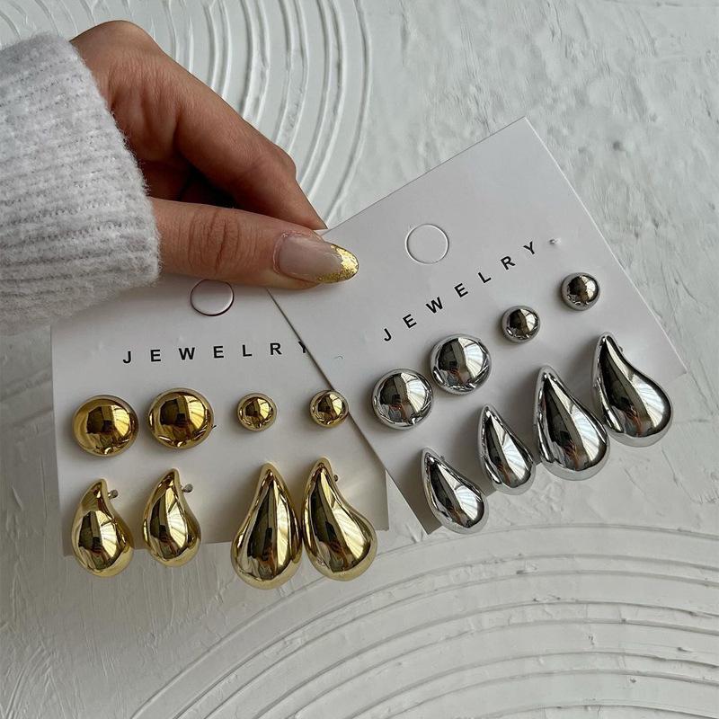 Elegant French Water Drop Small Bean Earrings for Women - Niche High-End Cold Style