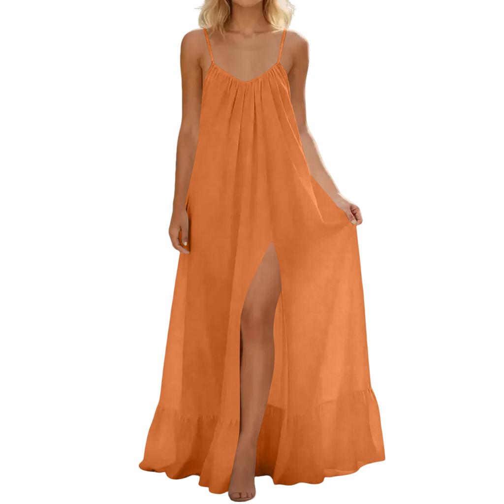 Šaty s výstřihem do O pro ženy Ležérní Pohodlné Bavlněné Povlečení Plážové šaty s krátkým rukávem a kapsami