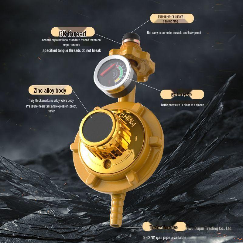 1.2 Gas Stove Low-Pressure Explosion-Proof Water Heater Valve with Ten-Speed Pressure Reducer and Gauge
