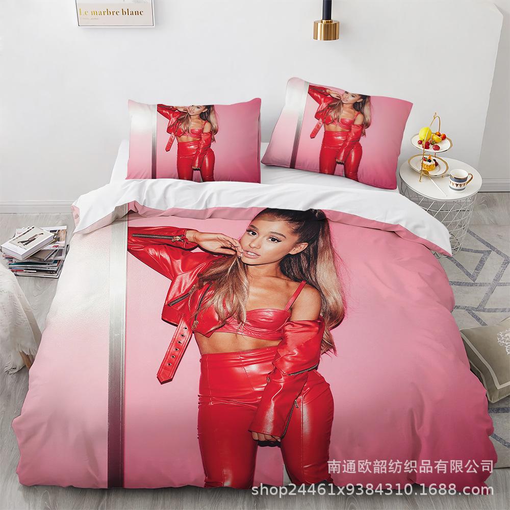 Three-Piece 3D Digital Printing Arianagrande Quilt Cover Home Textile Four-Piece Set