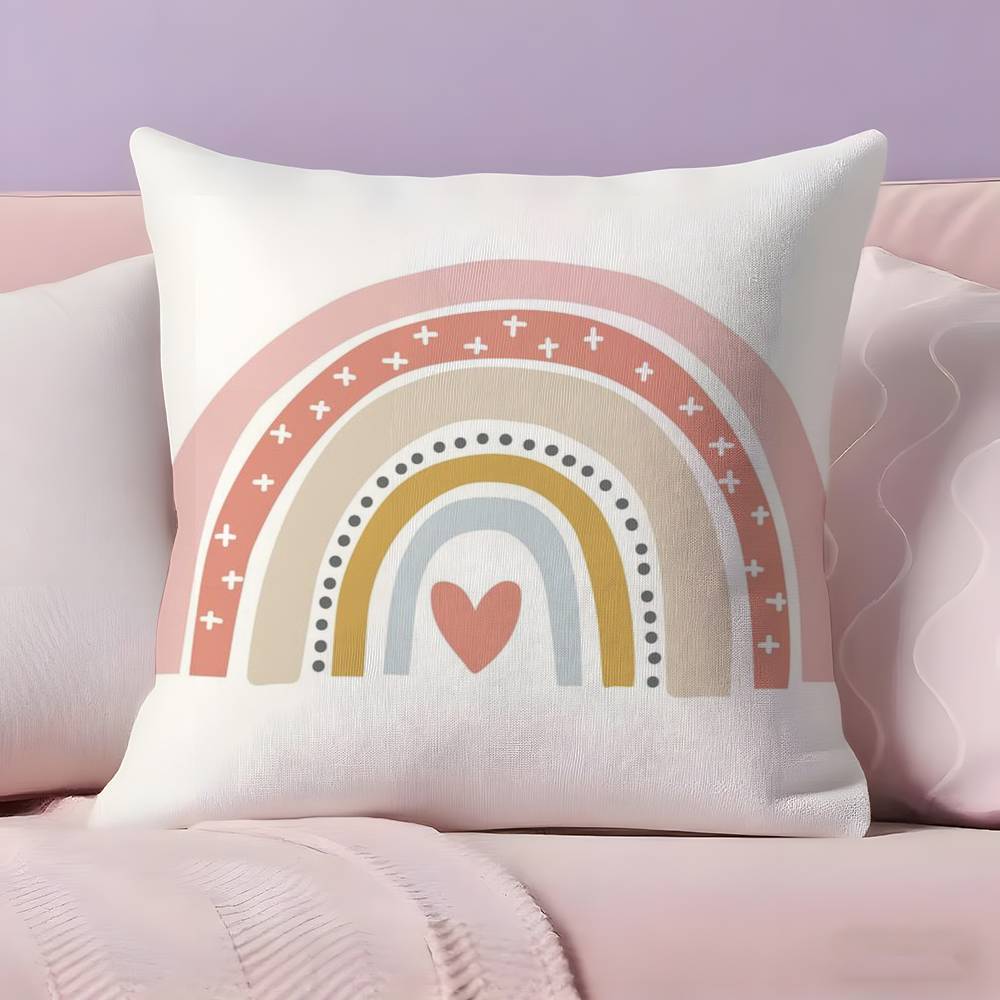 Rainbow Print Pillow Case  Ultra Soft Skin Friendly Fabric Cloud Like Comfort & Concealed Zipper