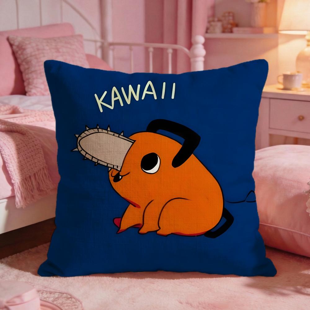 cChainsaw Manss anime Cushion Cover Premium Comfort Reversible Pillow Cove Two in One Design for Any Room  Car Interior