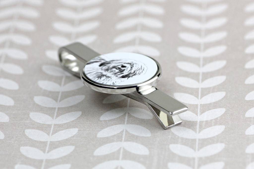 Polish Lowland Sheepdog, PON, Valee Sheepdog – Tie Clip with a Dog, Personalized Tie Clip | Art-Dog
