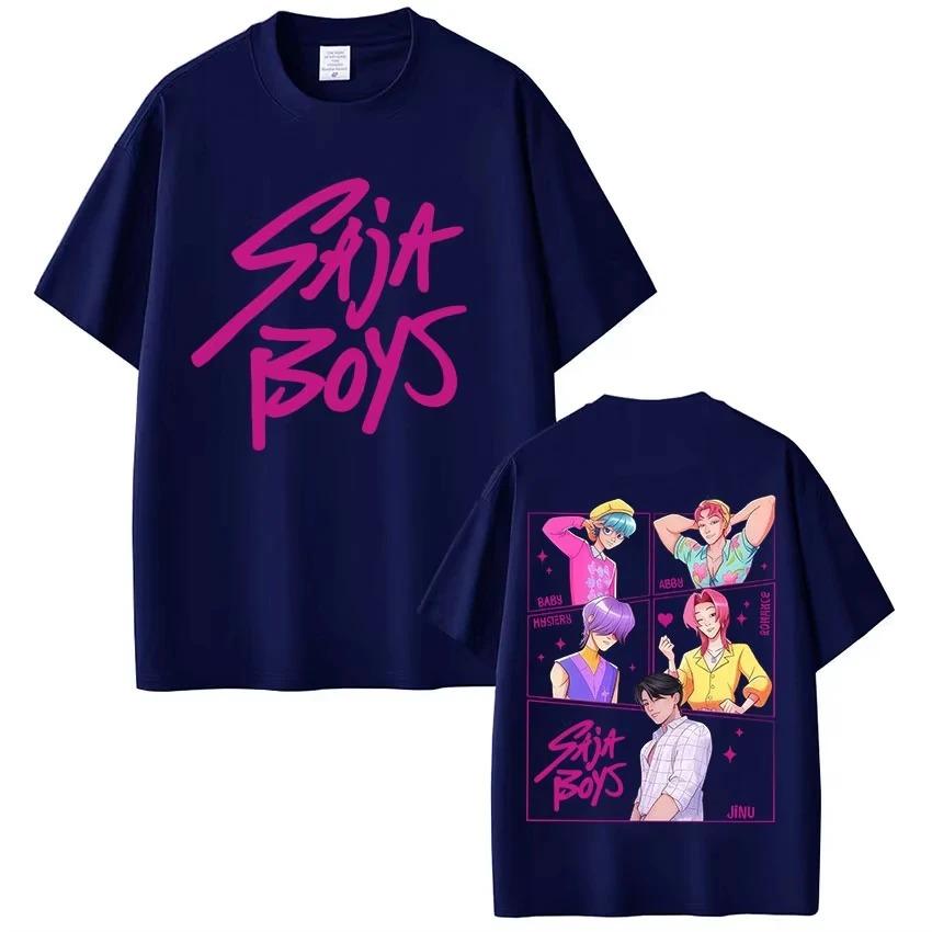 KPop Demon Hunters Saja Boys T-shirt Harajuku O-neck Casual Shirt Gift Men Women Short Sleeve Oversized Y2k Male Female Clothing