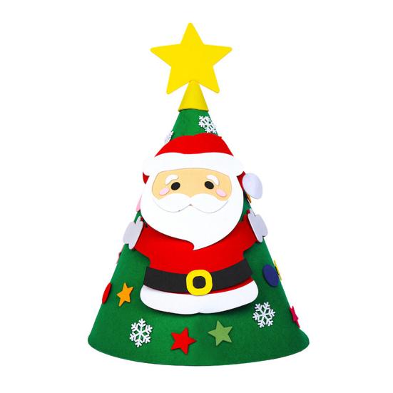 DIY Felt Christmas Tree Set 30-Piece Ornaments with Detachable Decorations Wall Hanging Festive Decor for Home Classroom