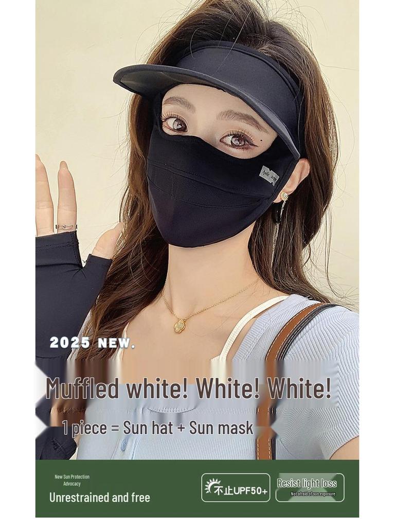 Women's Breathable Summer Sunscreen Face Mask with Brim for Cycling