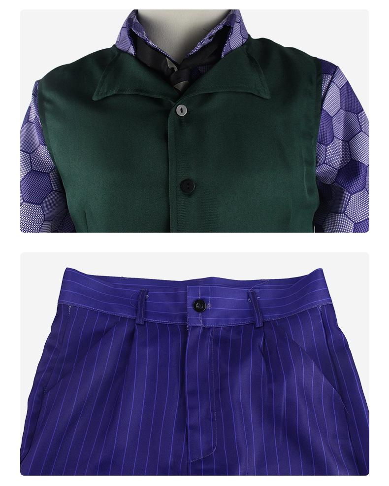 Batman The Dark Knight Joker Cosplay Costume - Heath Ledger Purple Halloween Outfit
