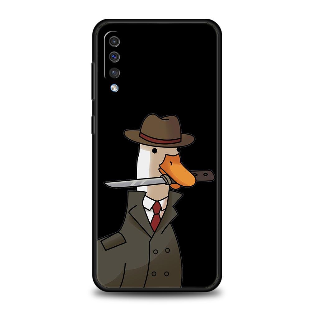

Cartoon Doubt Duck Phone Case For Samsung A12 A14 A32 A50 A70 A20E A20S A10 A10S A22 A30 A40 A34 A54 A42 A52 5G A02S A04s Cover Samsung A52 5G