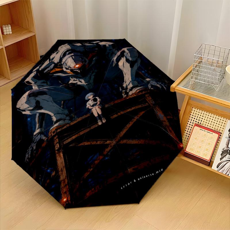 Neon Genesis Evangelion Windproof Auto 8 Rib Folding Umbrella Portable Outdoor Parasol