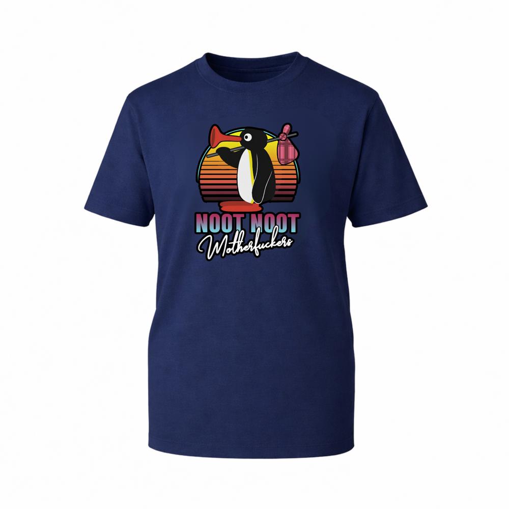 Angry Penguin Horn Funny Sarcastic Graphic TShirt Sunset Aesthetic Retro TTop S