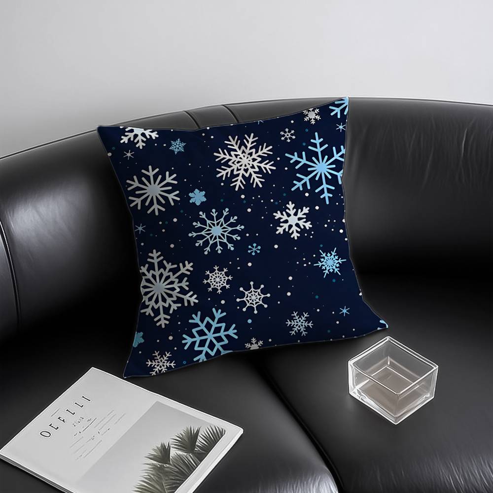 Christmas Snowflake Pattern Cute Pillow Case Anti-dustmite Invisible zipper Sofa Bed