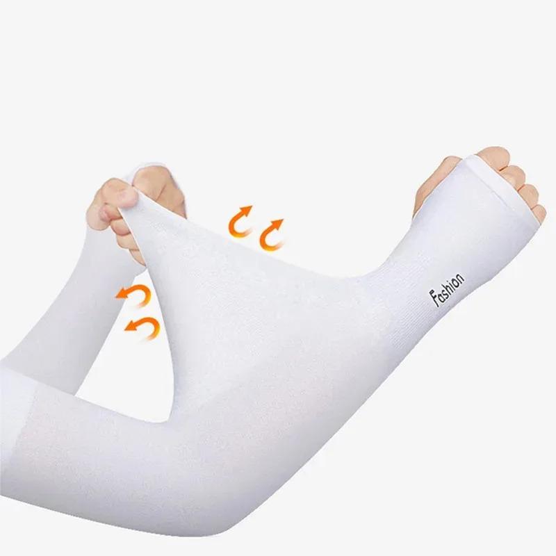 1/2pcs Summer Ice Silk Long Sleeves Anti-Sunburn Arm Cover Men Women Cuff New Cool Hand Sleeves Anti-UV Cycling Arm Sleeve
