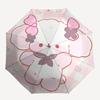 1pc Adorable Heart Bowknot Design Automatic Folding Umbrella with Cross Pattern - Perfect for Fans, Travelers, Daily Use, and Festive Gifts!F063