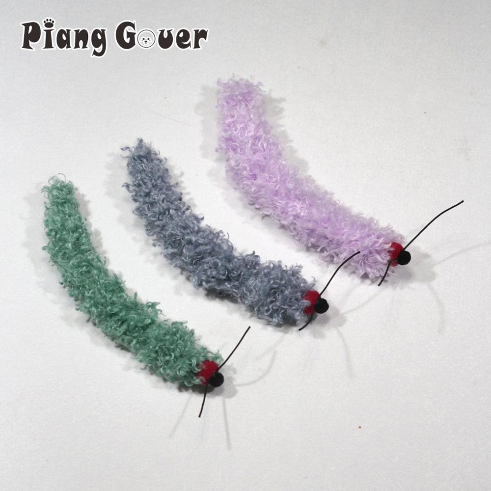 3pcs Plush Simulated Caterpillar Cat Toy Interactive Pet Toys For Kitten