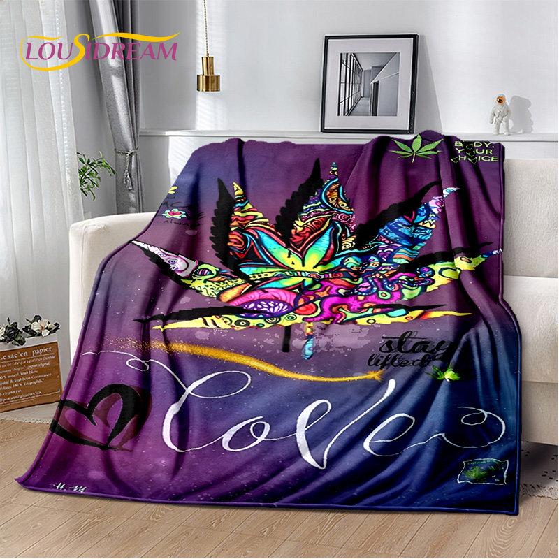 Bob Marley Reggae Music Jamaican Maple Leaf Plush Blanket,Flannel Blanket Throw Blanket for Living Room Bedroom Bed Sofa Picnic