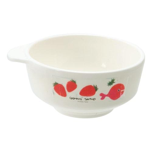

Gakken Staful Gomi Taro Goldfish Run Away Antibacterial Rice Bowl for Children, White, Made in Japan, K07003