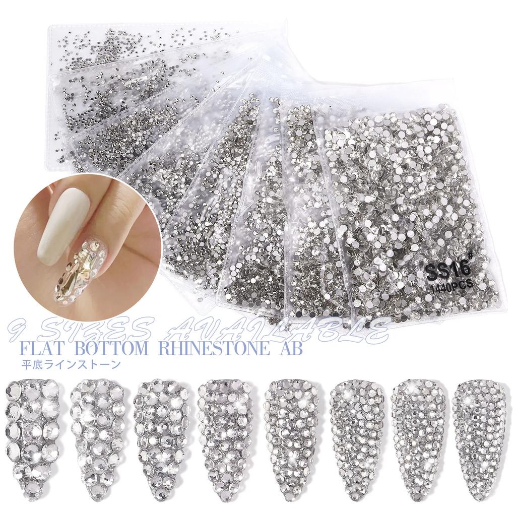 Nail Art Flat Bottom Drill Transparent Drill Ab Drill Nail Drill Diy Nail Ornament Nail Art Ornament Rhinestone