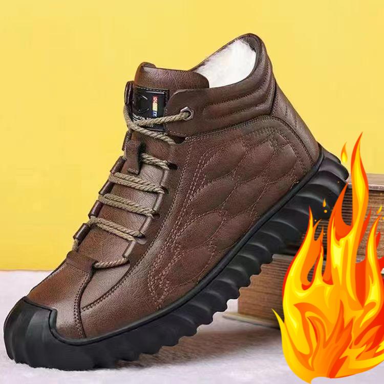 Winter Cotton Shoes Men s Winter New Velvet Thickened Casual High-top Leather Shoes Snow Boots 39 1949₽