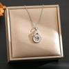 Women's Silver Titanium Steel Necklace with Micro-Inlaid Zircon - Elegant, Durable Clavicle Chain Jewelry
