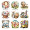 5D DIY Diamond Art Easter Desktop Decor Acrylic Special Shape Easter Lamb Diamond Painting Desktop Decors for Home Office Decor