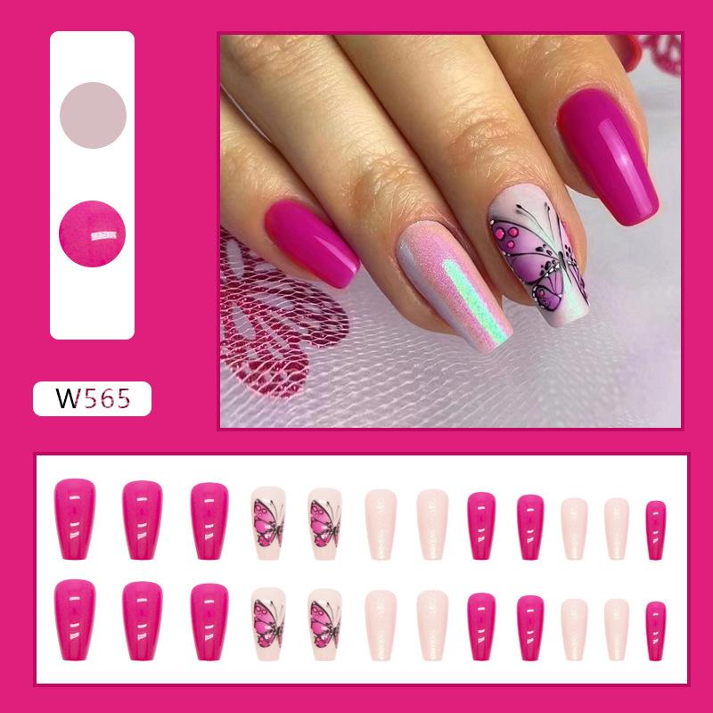 Summer Colorful Fresh And Cute Flowers European And American Fake Nails Solid Color Matte Nail Art Pieces Fashion Wear Nail