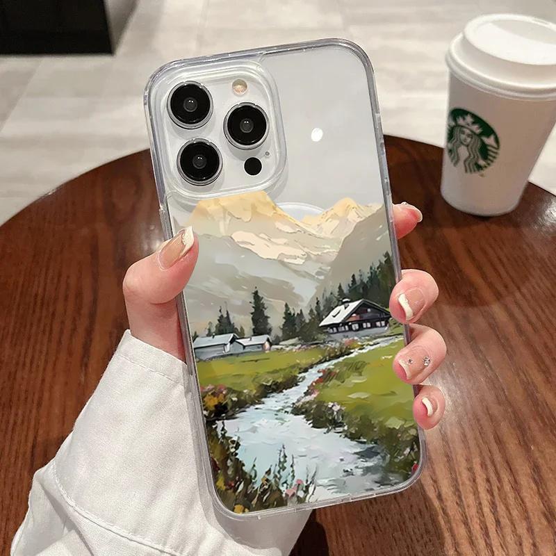 Beautiful Village At The Foot Of The Mountain Phone Case For IPhone 17e 17 Pro Max 16 15 14 13 12 11 Plus Shockproof Ins Cover