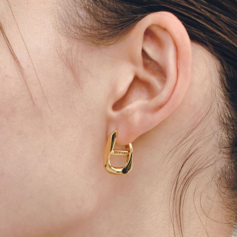 Hyeres-lor Erite Silber (UND) Curve Emblem Ohrringe S HL5E14519Y9XXX